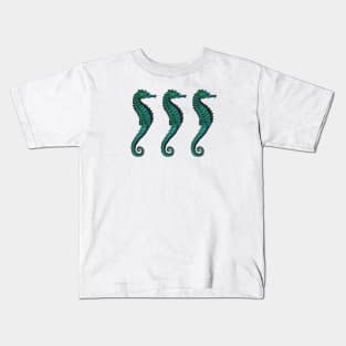 Seahorse Trio | Vintage Seahorses | Three Seahorses | Kids T-Shirt